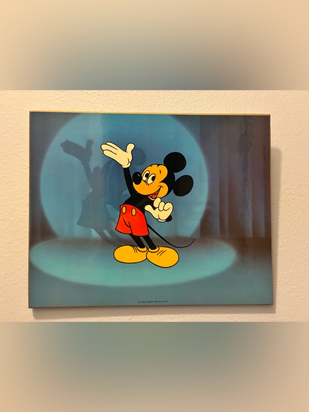 VTG Disney Mickey Mouse‎ Spotlight Wood Wall Plaque